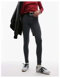 TOPSHOP Joni Skinny Denim Jeans in Black