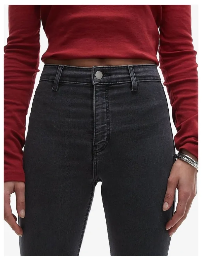 TOPSHOP Joni Skinny Denim Jeans in Black