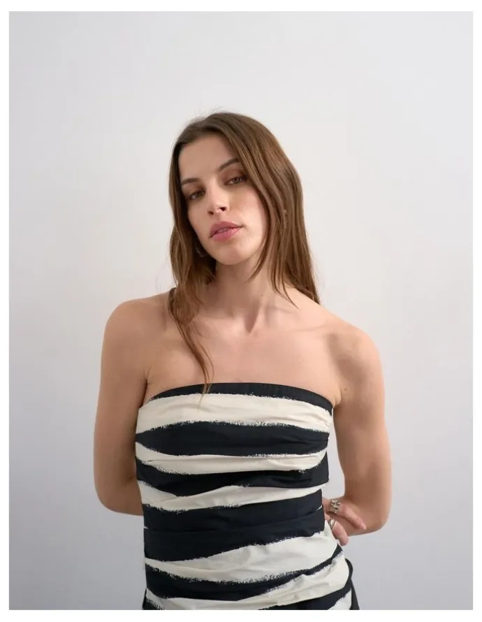 TOPSHOP Lisa Bandeau Maxi Dress in Black