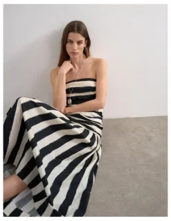 TOPSHOP Lisa Bandeau Maxi Dress in Black