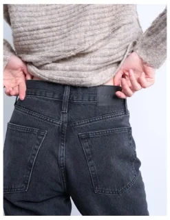 TOPSHOP Runway Cropped Jeans in Black