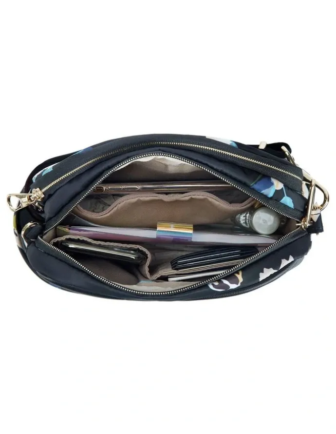 Travelon Addison Anti-Theft Small Crossbody Bag in Midnight Floral