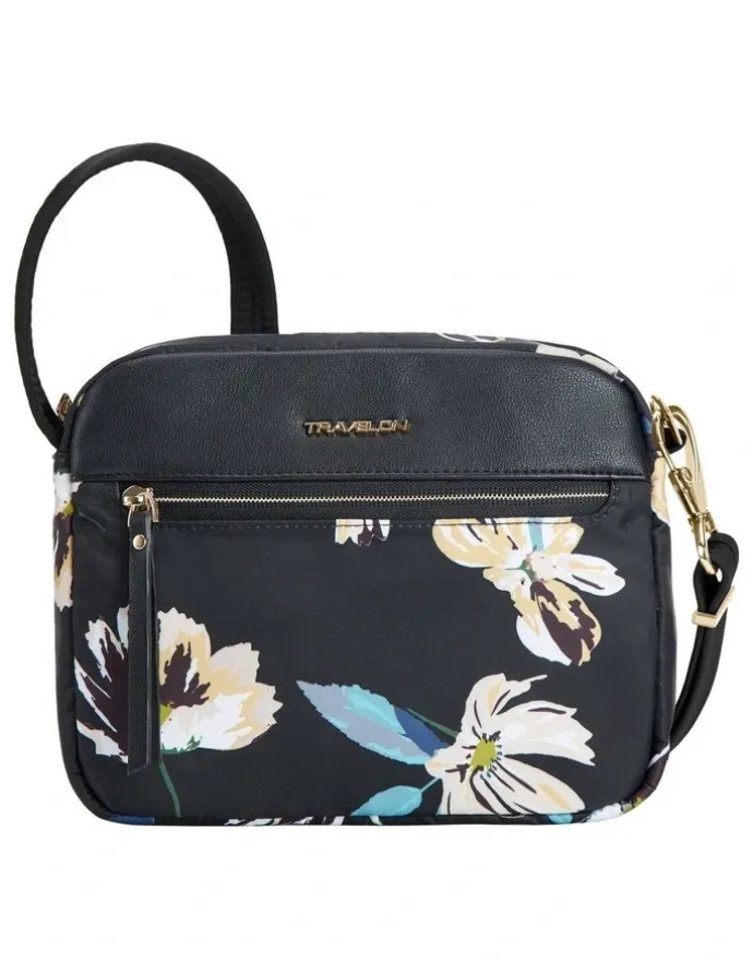 Travelon Addison Anti-Theft Small Crossbody Bag in Midnight Floral