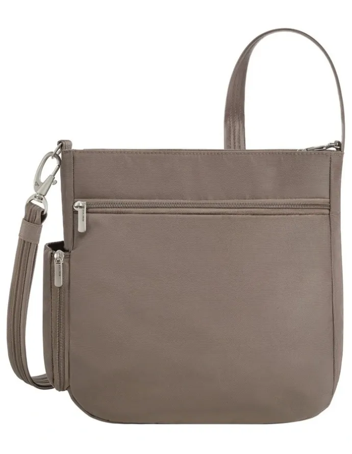 Travelon Classic Anti-Theft North/South Crossbody Bag in Hazelnut