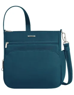 Travelon Classic Anti-Theft North/South Crossbody Bag in Teal