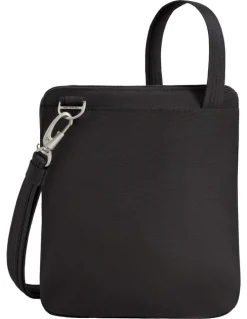 Travelon Classic Anti-Theft Slim Double Zip Crossbody Bag in Black