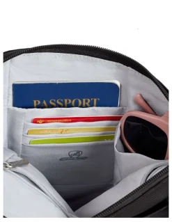 Travelon Classic Anti-Theft Slim Double Zip Crossbody Bag in Black