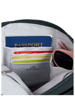Travelon Classic Anti-Theft Slim Double Zip Crossbody Bag in Midnight