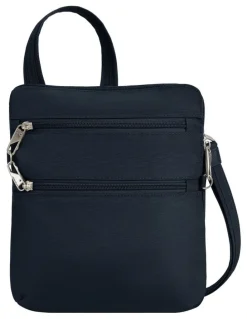 Travelon Classic Anti-Theft Slim Double Zip Crossbody Bag in Midnight