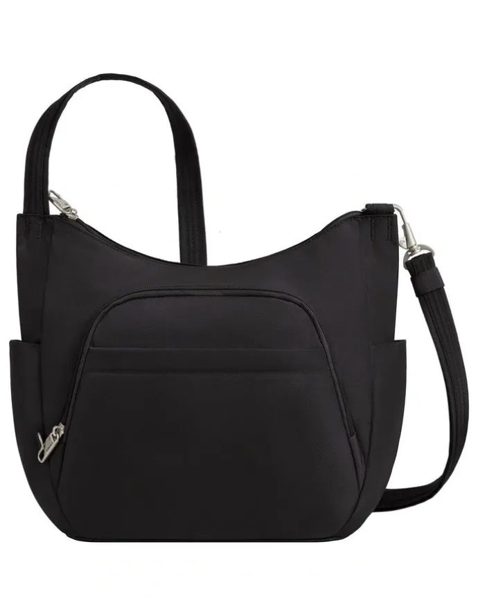 Travelon Classic Anti-Theft Crossbody Bucket Bag in Black