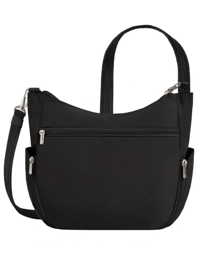 Travelon Classic Anti-Theft Crossbody Bucket Bag in Black