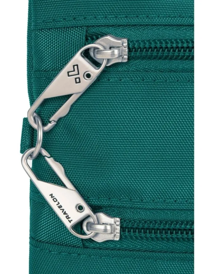 Travelon Classic Anti-Theft Slim Double Zip Crossbody Bag in Spruce
