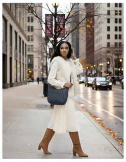 Travelon Classic Anti-Theft Crossbody Bucket Bag in Burgundy