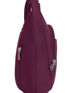 Travelon Classic Anti-Theft Crossbody Bucket Bag in Burgundy