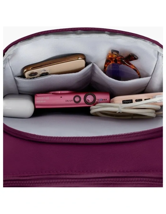 Travelon Classic Anti-Theft Crossbody Bucket Bag in Burgundy