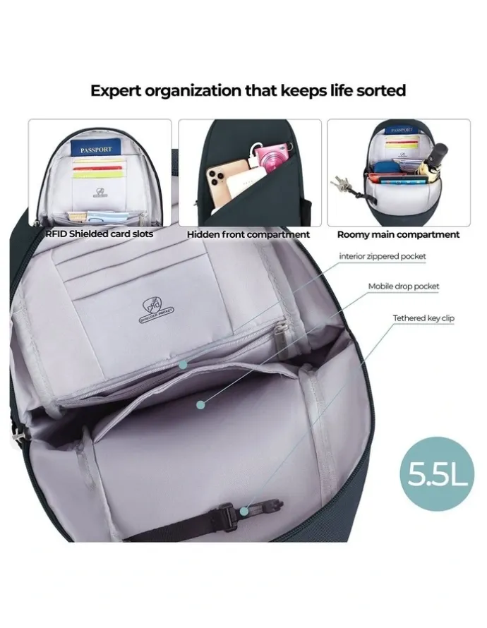 Travelon Classic Anti-Theft Sling Bag in Midnight