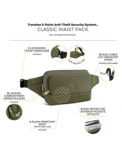 Travelon Classic Anti-Theft Waist Pack in Olive