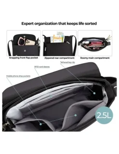 Travelon Classic Anti-Theft Mini Shoulder Bag in Black