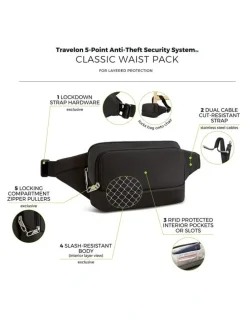 Travelon Classic Anti-Theft Waist Pack in Black