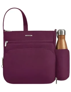 Travelon Classic Anti-Theft North/South Crossbody Bag in Burgundy