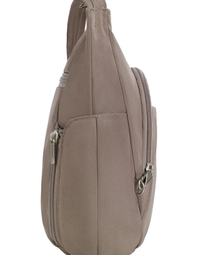 Travelon Classic Anti-Theft Crossbody Bucket Bag in Hazelnut