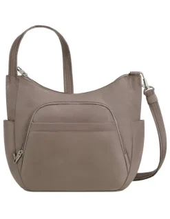 Travelon Classic Anti-Theft Crossbody Bucket Bag in Hazelnut