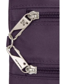 Travelon Classic Anti-Theft Slim Double Zip Crossbody Bag in Purple