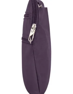 Travelon Classic Anti-Theft Slim Double Zip Crossbody Bag in Purple