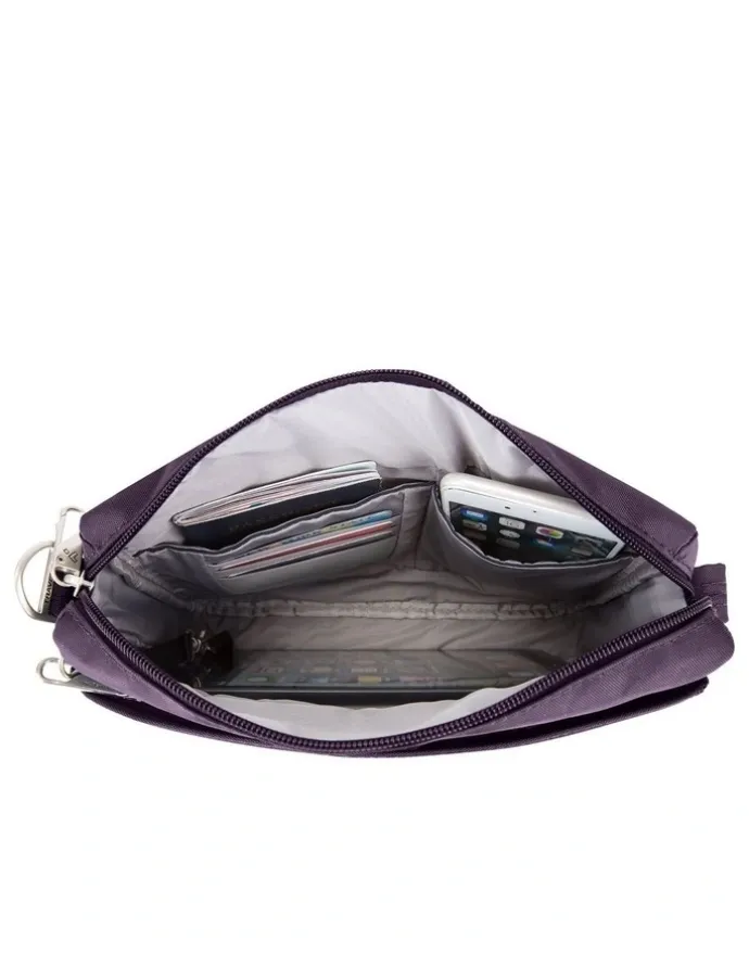 Travelon Classic Anti-Theft Small East/West Crossbody Bag in Purple