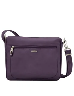 Travelon Classic Anti-Theft Small East/West Crossbody Bag in Purple