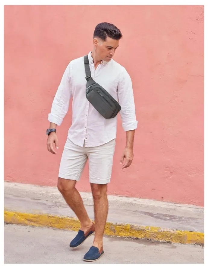 Travelon Metro Anti-Theft Waist Pack in Grey Heather