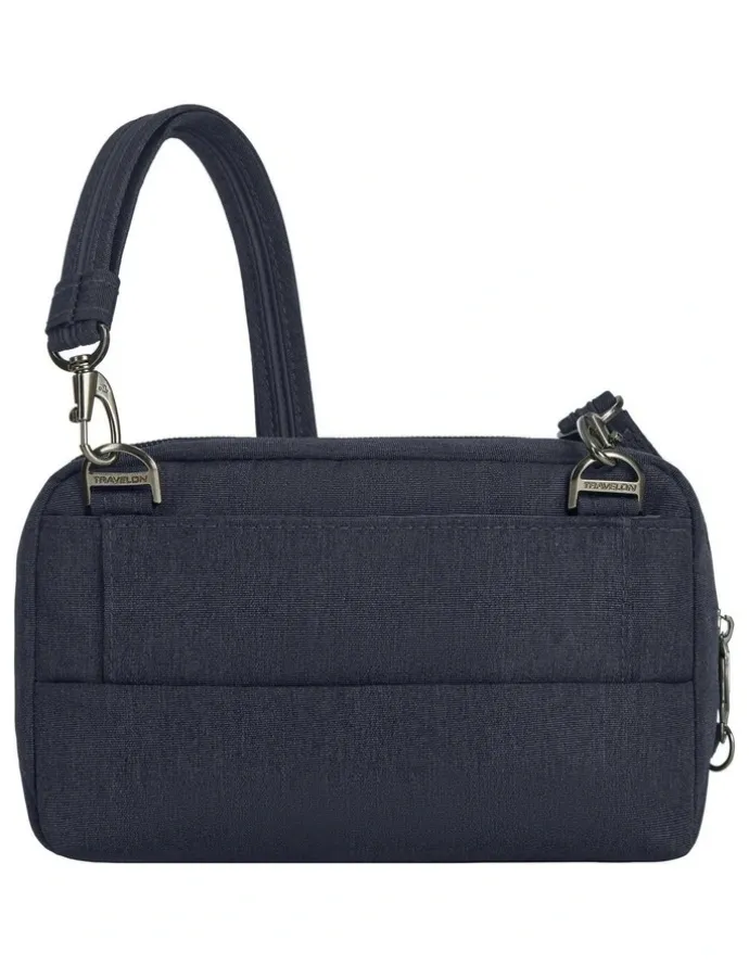 Travelon Metro Anti-Theft Convertible Small Crossbody Bag in Navy Heather