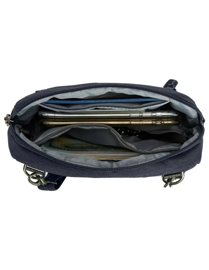 Travelon Metro Anti-Theft Convertible Small Crossbody Bag in Navy Heather