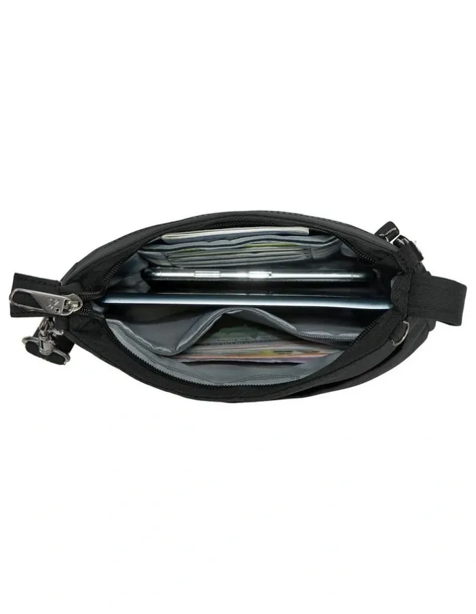 Travelon Metro Anti-Theft Saddle Crossbody Bag in Black