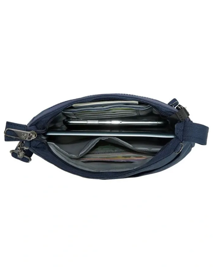Travelon Metro Anti-Theft Saddle Crossbody Bag in Navy Heather