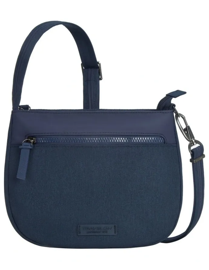 Travelon Metro Anti-Theft Saddle Crossbody Bag in Navy Heather