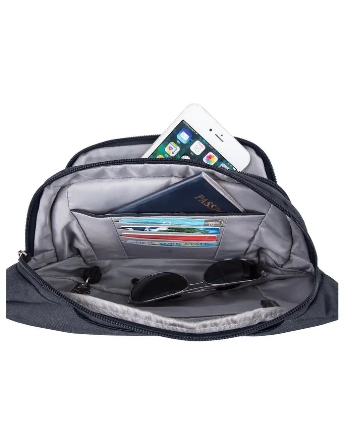 Travelon Metro Anti-Theft Waist Pack in Navy Heather
