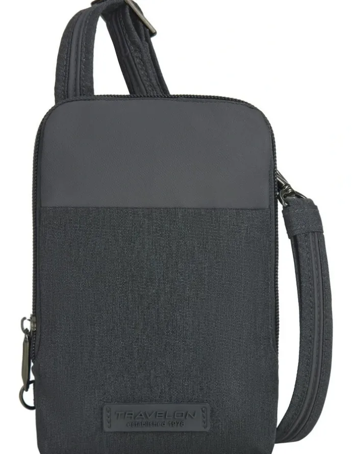 Travelon Metro Anti-Theft Stadium Mini Crossbody Bag in Gray Heather