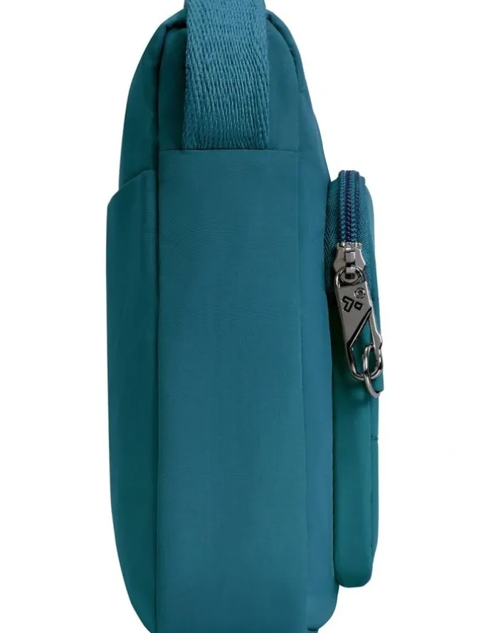 Travelon Roam Anti-Theft East/West Crossbody Bag in Capri Blue