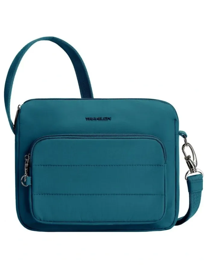 Travelon Roam Anti-Theft East/West Crossbody Bag in Capri Blue
