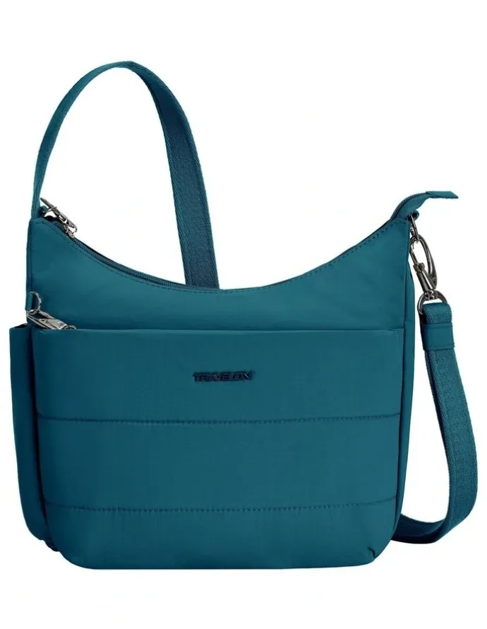 Travelon Roam Anti-Theft Medium Crossbody Bag in Capri Blue
