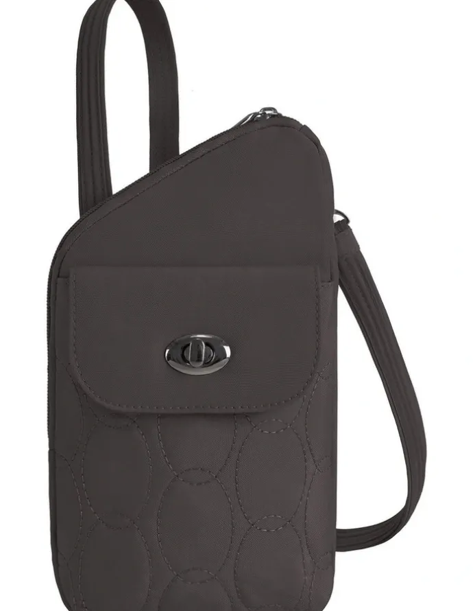 Travelon Runways Anti-Theft Slim Asymmetric Crossbody Bag in Smoke