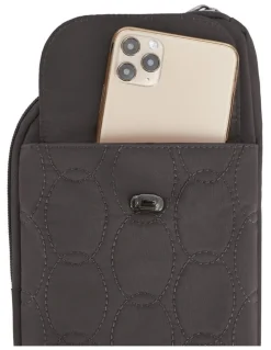 Travelon Runways Anti-Theft Slim Asymmetric Crossbody Bag in Smoke