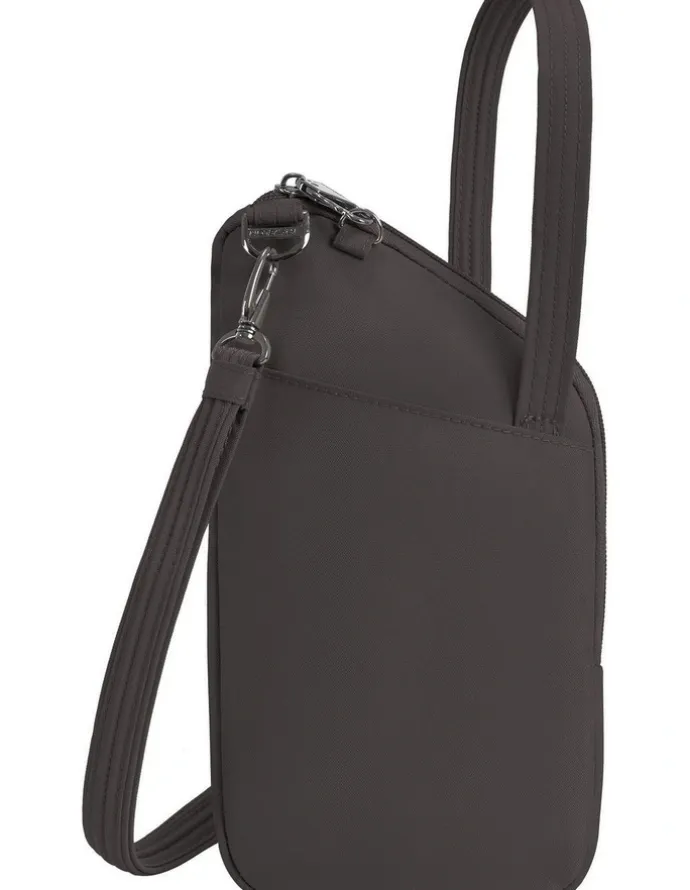 Travelon Runways Anti-Theft Slim Asymmetric Crossbody Bag in Smoke