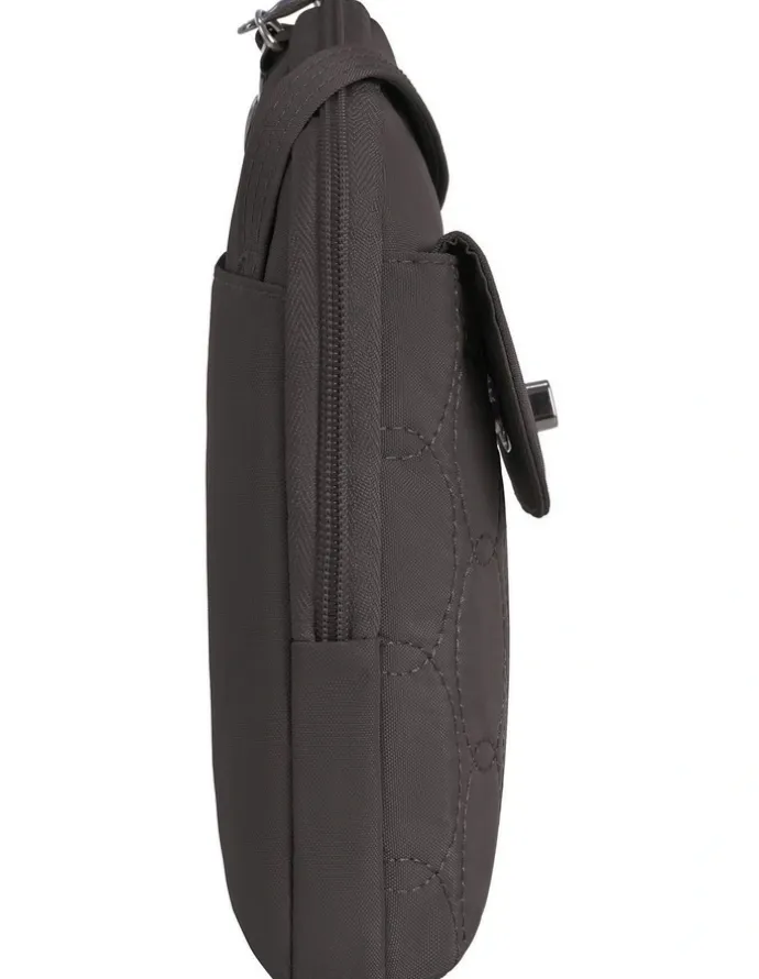 Travelon Runways Anti-Theft Slim Asymmetric Crossbody Bag in Smoke