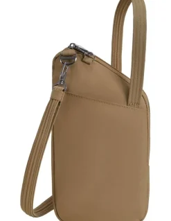 Travelon Runways Anti-Theft Slim Asymmetric Crossbody Bag in Latte