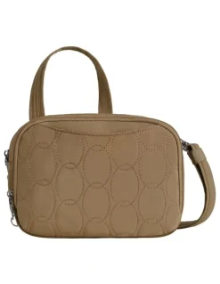 Travelon Runways Anti-Theft Tablet Double Compartment Crossbody Bag in Latte