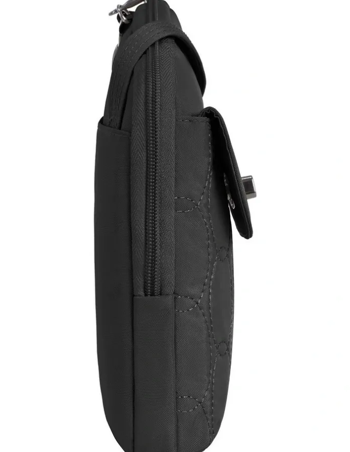 Travelon Runways Anti-Theft Slim Asymmetric Crossbody Bag in Black