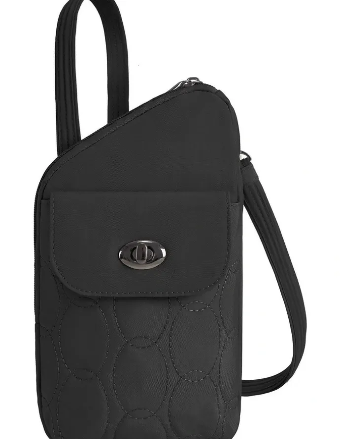 Travelon Runways Anti-Theft Slim Asymmetric Crossbody Bag in Black