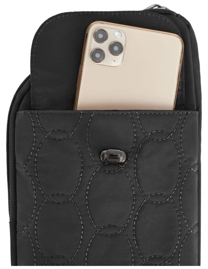 Travelon Runways Anti-Theft Slim Asymmetric Crossbody Bag in Black